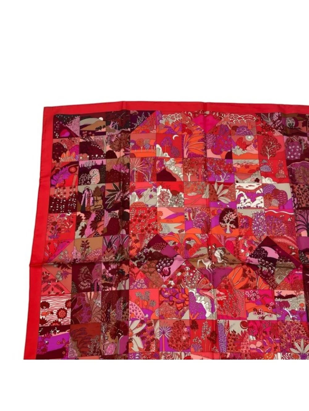 Hermes Scarf Carre 90 Silk Tout En Quilt Red